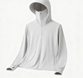 UPF50+ Ice Silk Sun Protection Hoodie Jacket with Face Cover & Thumb Holes, Breathable Lightweight UV Protection Outdoor Shirt for Men Women