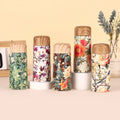 Mini 316 Stainless Steel Vacuum Insulated Bottle | Portable Pocket Travel Mug with Wood-Grain Lid | Leakproof Thermal Coffee Cup